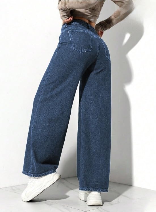 Ben Martin Baggy Jeans for Women || Women,s Loose Jean Pants || Oversized Jean's for Women's || Wide Leg Jean,s for Woman || Casual Jins for Woman's || Loose Jin Pant for Woman,s Dark Blue 03-36 - Image 2