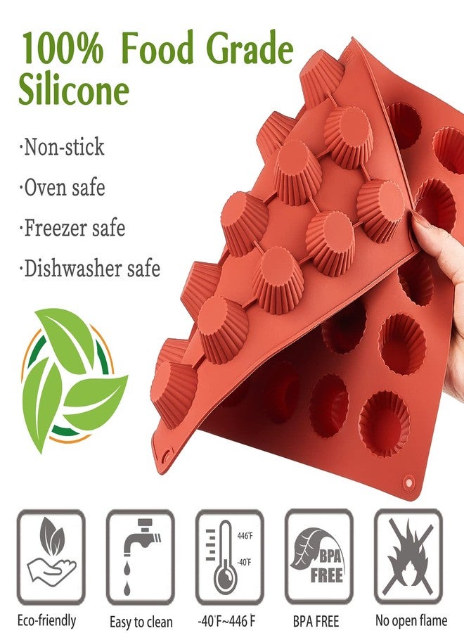 JOERSH 30-Cavity Mini Peanut Butter Cup Mold Silicone Candy Mold Bite Size for Keto Fat Bomb, Dark Chocolate - Image 4