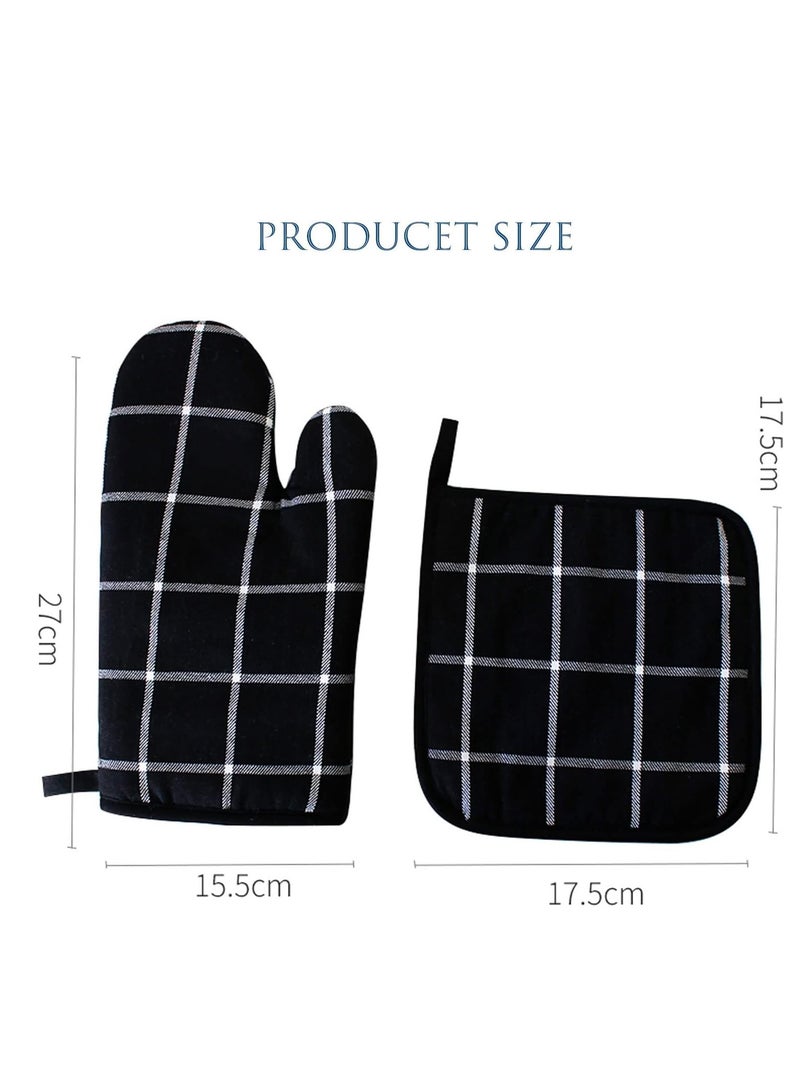 KASTWAVE Microwave Glove Kit, 4-Pcs Kitchen Heat Resistant Oven Mitts and Pot Holders Set for Cooking/Baking/Grilling - Protect Your Hands with Comfort Durable Oven Gloves and Potholders - Image 2