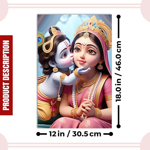 Twinster Paper Bal Krishna Posters Photo For Pregnant Women, Baby Poster Self Adhesive (Size 45 Cm By 30 Cm) Pack Of 1 (Design 8) - Image 3