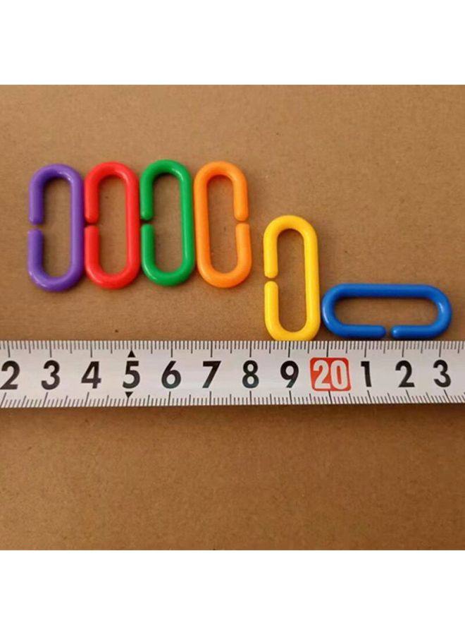 Geometric Chain Buckle Geometric Tandem Building Blocks Children's Plastic Patch Parent-Child Educational Toys Desktop Games-Color:A Bag Of 500g/About 590 Grains  - Image 5