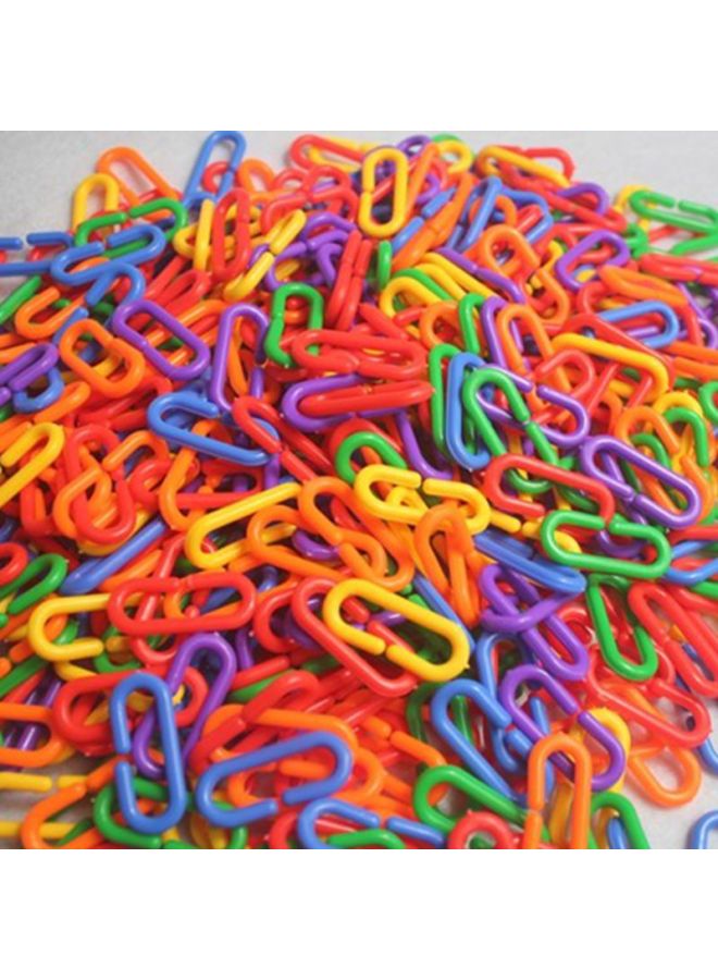 Geometric Chain Buckle Geometric Tandem Building Blocks Children's Plastic Patch Parent-Child Educational Toys Desktop Games-Color:A Bag Of 500g/About 590 Grains  - Image 3