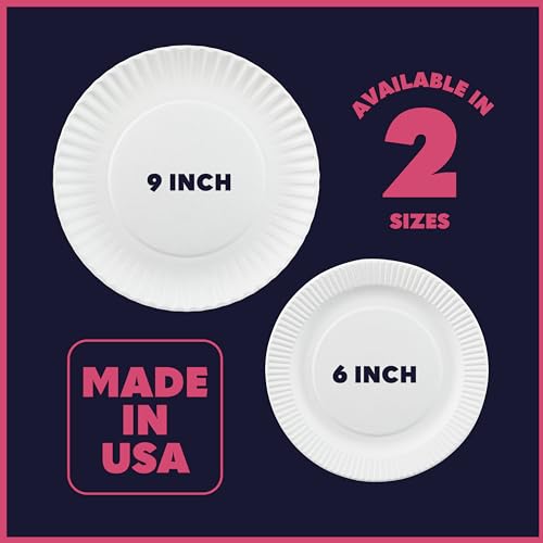XpressPak Small Paper Plates - [100-Pack] - (6-Inch Round) - White 6 Inch Paper Plates, Lightweight Uncoated Disposable Plates - For Crafts, Events, Projects, Dry Foods & General Use - Image 3