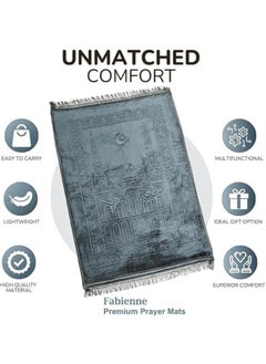 Plynox Prayer Mat Anti-Slip Velvet Top Prayer Rug for Men Women Eid Gift Ramadan 80 x 120 cm  - Image 2