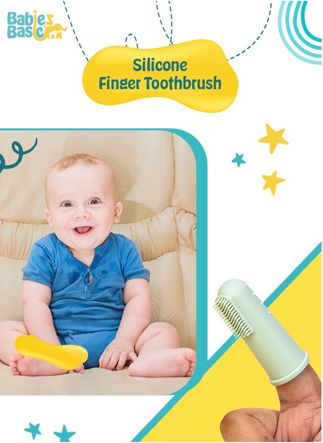 Babies Basic Toothbrush With Travel Case For Babies - Green Silicone Toothbrush  - Image 2