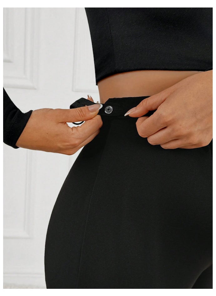 Shein Maternity Casual Solid Color High Waist Drawstring Pants - XL  - Image 3