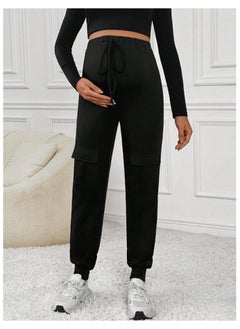 Shein Maternity Casual Solid Color High Waist Drawstring Pants - XL  - Image 4