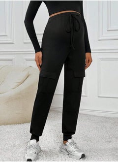 Shein Maternity Casual Solid Color High Waist Drawstring Pants - XL  - Image 5