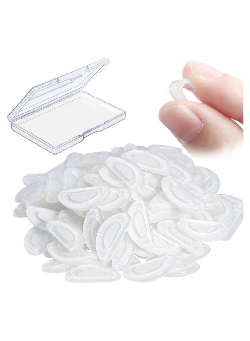20 Pairs Silicone Adhesive Glasses Nose Pads Anti Slip Heighten Air Chamber Nose Pads Extra for Full Plastic Frames Eyeglasses and Sunglasses Comfort Fit 15 x 7 x 1mm Clear - Image 1