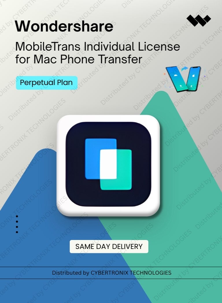 Wondershare MobileTrans Individual License for Mac Phone Transfer | Perpetual Plan | Digital License | Same Day Delivery