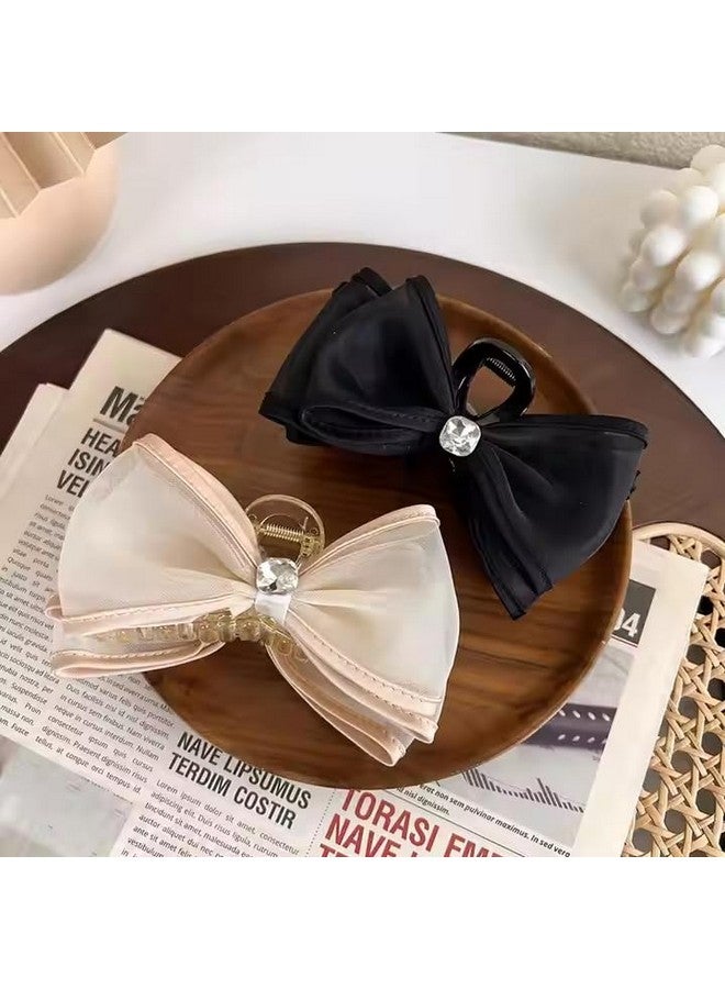 ZUGAD Multi-Color with multi-disionfor women and girl hair Accessories Bow Claw Clips - Large, Non-Slip, and Stylish Hair Accessories (Pack of 2) - Image 2