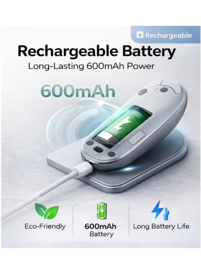 AGNAR Wireless Mouse Rechargeable Bluetooth & 2.4GHz Silent Click Type-C Charging 1600 DPI Portable Mouse for Laptop PC Mac - Image 4