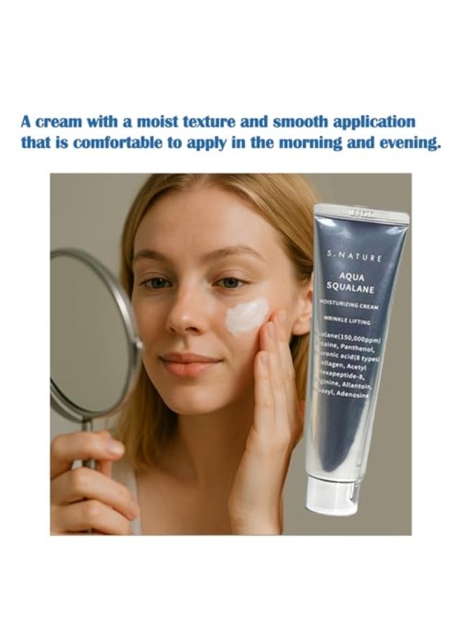 AQUA SQUALANE MOISTURIZING CREAM | Face Moisturizer for Dry and Sensitive Skin, All skin type moisturizing cream for hydration & soothing, For S.Nature Aqua Squalane Moisturizing Cream, 2.02fl.oz. & 1.01fl.oz. - Image 3
