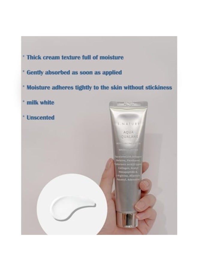 AQUA SQUALANE MOISTURIZING CREAM | Face Moisturizer for Dry and Sensitive Skin, All skin type moisturizing cream for hydration & soothing, For S.Nature Aqua Squalane Moisturizing Cream, 2.02fl.oz. & 1.01fl.oz. - Image 5