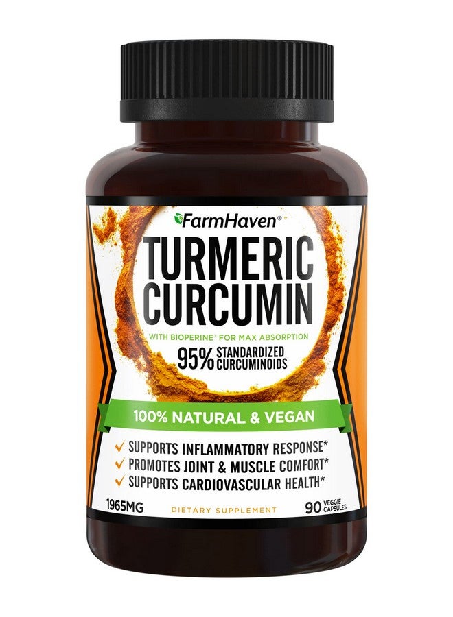 FarmHaven Turmeric Curcumin With Bioperine Black Pepper & 95% Curcuminoids 1965Mg Maximum Absorption Nongmo Vegan Turmeric Capsules Made In Usa 90 Veg Caps - Image 1