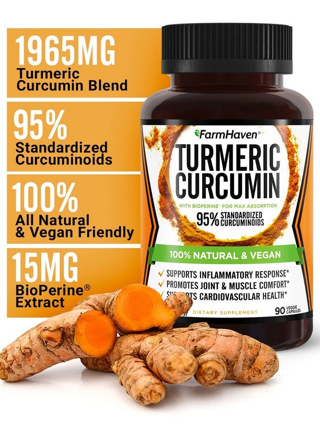 FarmHaven Turmeric Curcumin With Bioperine Black Pepper & 95% Curcuminoids 1965Mg Maximum Absorption Nongmo Vegan Turmeric Capsules Made In Usa 90 Veg Caps - Image 4
