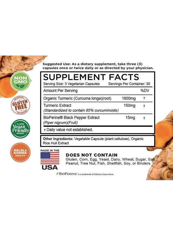 FarmHaven Turmeric Curcumin With Bioperine Black Pepper & 95% Curcuminoids 1965Mg Maximum Absorption Nongmo Vegan Turmeric Capsules Made In Usa 90 Veg Caps - Image 5