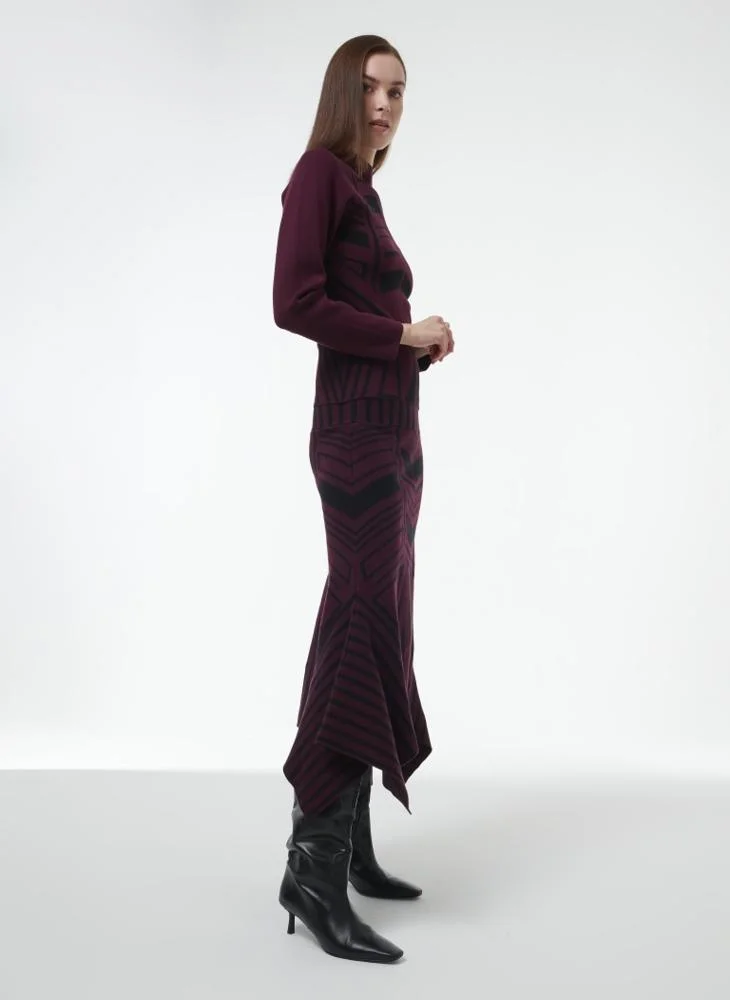 Leem Geometric Jacquard Handkerchief Skirt