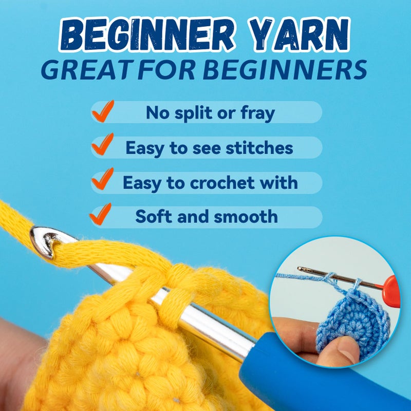 HEJIN 60g Spring Green Yarn for Crocheting and Knitting;66m (72yds) Cotton Yarn for Beginners with Easy-to-See Stitches;Worsted-Weight Medium #4;Cotton-Nylon Blend Yarn for Beginners Crochet Kit Making - Image 2