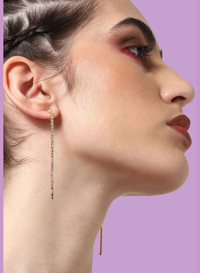 SOHI Gold Plated Party Designer Stone Drop Earring For Women