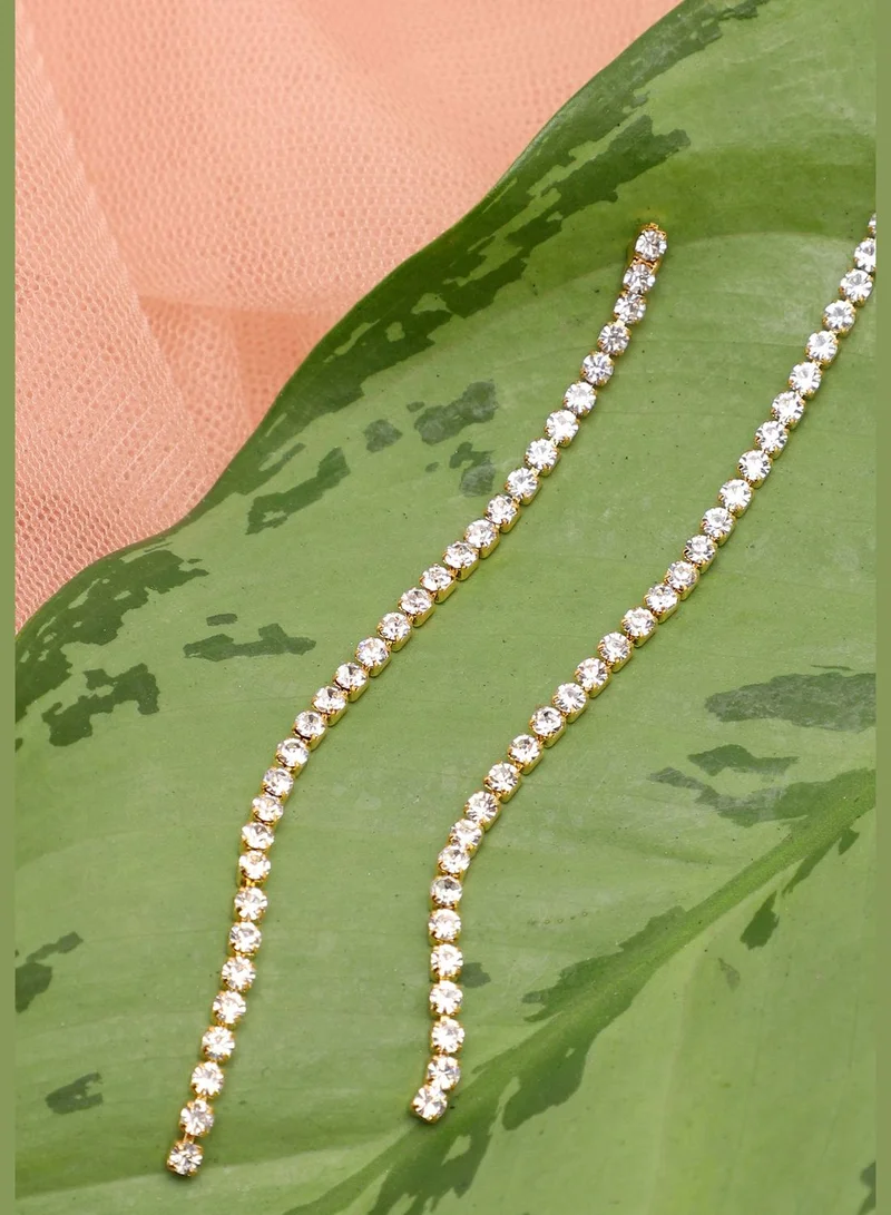 SOHI Gold Plated Party Designer Stone Drop Earring For Women