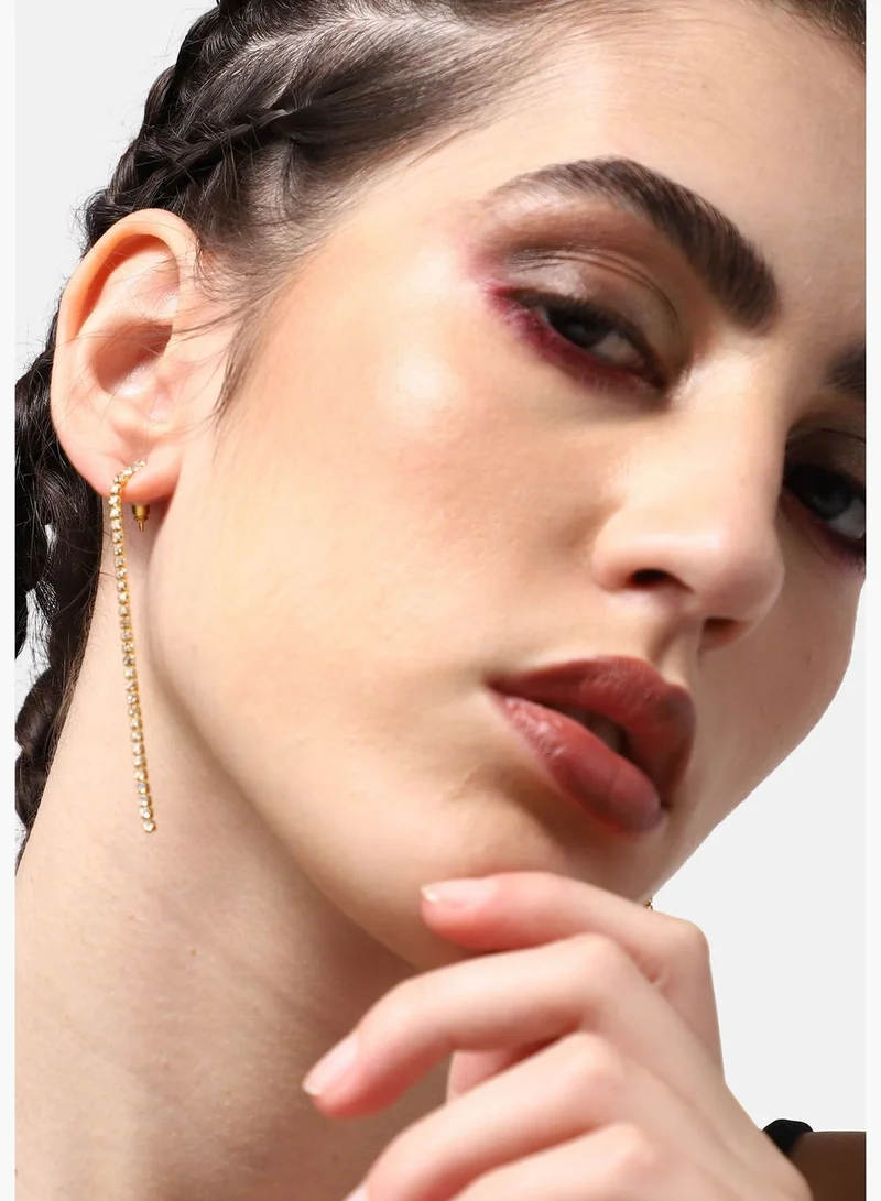 SOHI Gold Plated Party Designer Stone Drop Earring For Women