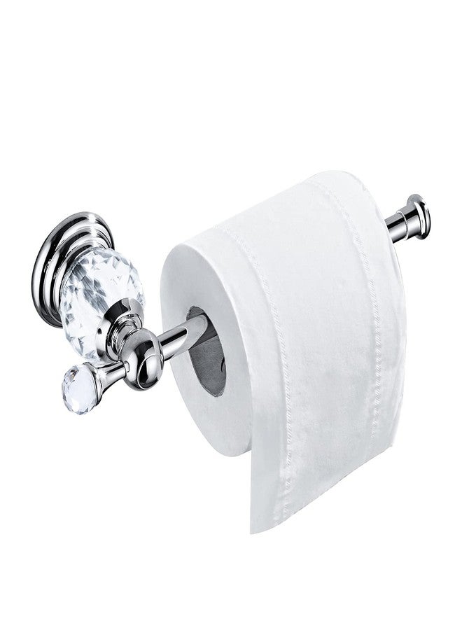 BATHSIR Crystal Toilet Paper Holder, SilverToilet Roll Holder Modern Bathroom Accessories Zinc Alloy Tissue Hanger Wall Mounted - Image 1