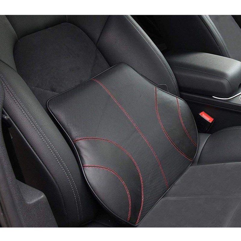 وسادة أسفل الظهر من جلد PU الناعم لدعم أسفل الظهر لمقاعد السيارات مع رغوة الذاكرة الناعمة مريحة للقيادة في السيارة ومكاتب المنازل وكراسي الكمبيوتر تخفيف آلام الظهر وتصحيح الوضعية
