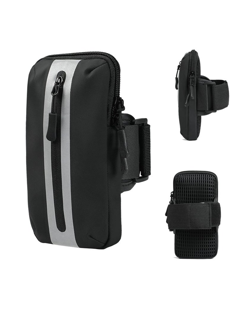 SYOSI Running Phone Armband, Sports Armband Cell Phone, Phone Arm Holder for Gym Workouts and Exercise, Compatible with iPhone (Black) - Image 1