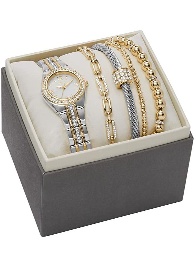 Relic By Fossil - Relic by Fossil Queen's Court Three-Hand Two Tone Metal Watch Gift Set with Bracelet Accessories - Image 1