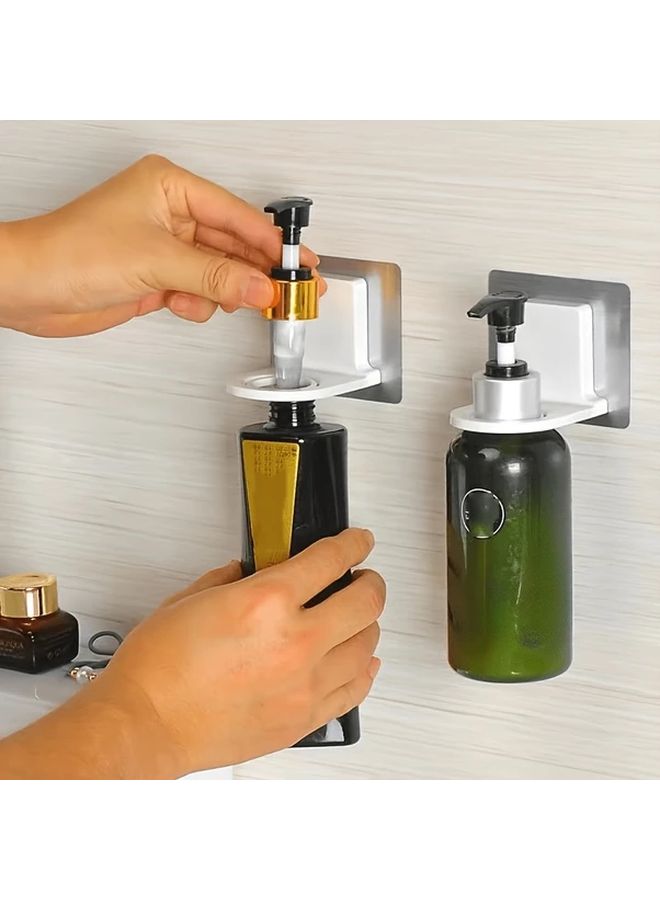 3Pcs Silvery Self Adhesive Wall Mounted Shower Storage Shelf Organizer - Image 5