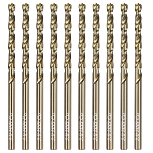 Sipery 1/8" Cobalt Drill Bit M35 HSS Twist Drill Bits Jobber Length Steel Bit for Hard Metal and Stainless Steel 10 Pack 3mm/0.118" - Image 1