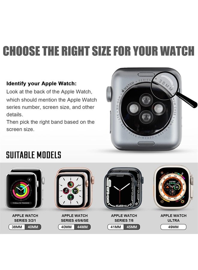 Nylon Rugged Apple Watch Band Compatible with Apple Ultra Watch Band Apple Watch 38mm 40mm 41mm, Adjustable Tactical Apple Watch Band Men for Apple Watch Band for Series 8/7/6/5/4/3/2/1 SE Blac
