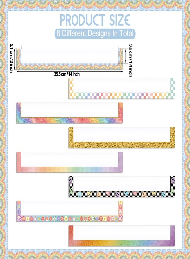 Feifeiya 8 Pcs Magnetic Pocket for Whiteboard 14x2'' Magnetic Pocket Chart Sentence Strip Holder for Classroom Chalkboard Bulletin Board Teacher Student Back to School Gift(Rainbow) - Image 2