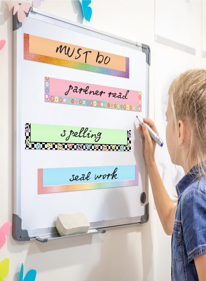 Feifeiya 8 Pcs Magnetic Pocket for Whiteboard 14x2'' Magnetic Pocket Chart Sentence Strip Holder for Classroom Chalkboard Bulletin Board Teacher Student Back to School Gift(Rainbow) - Image 5
