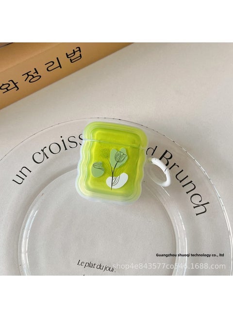Gradient Stereo Wave For Apple Airpods4 Generation Bluetooth Earphone Shell Pro2/3/1/2 Generation Earphone Soft Shell-Specifications:Figure 6 + Hanging Buckle Individually Packaged