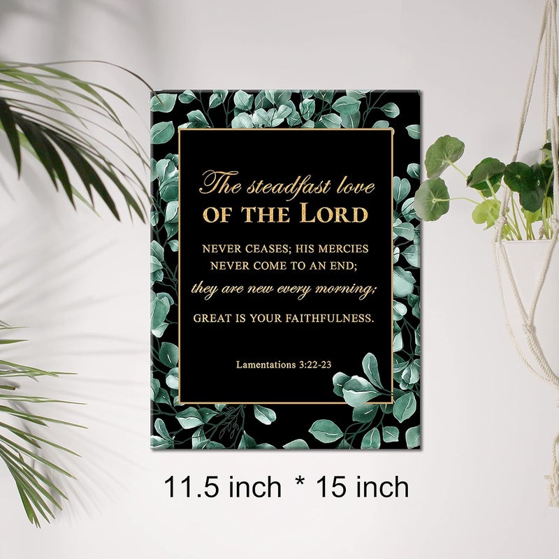 JerLoe Gold Foil Canvas Wall Art - Lamentations 3:22-23 - Image 2