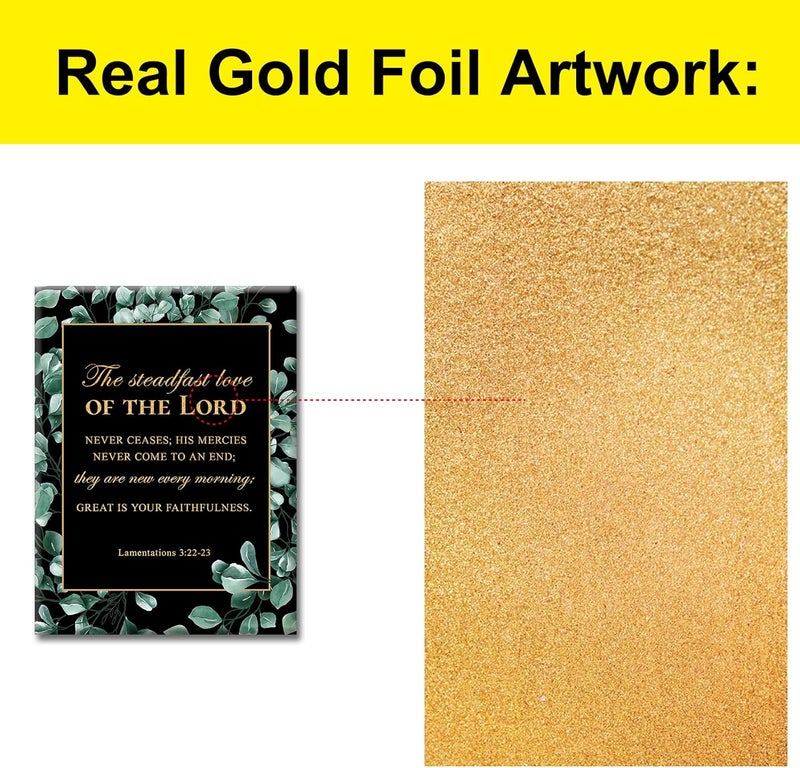 JerLoe Gold Foil Canvas Wall Art - Lamentations 3:22-23 - Image 3