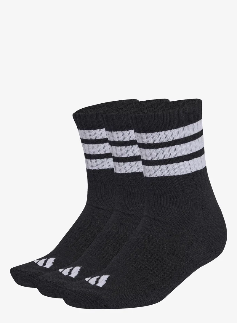 Adidas 3 STRIPES CUSHIONED SPORTSWEAR MID CUT SOCKS 3 PAIR PACK