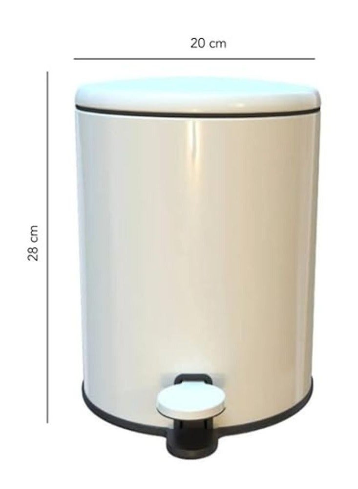 Primanova Cigo stainless steel trash can wastebin with pedal & soft closing mechanism for bathroom kitchen office 6 liter rose gold - Image 2