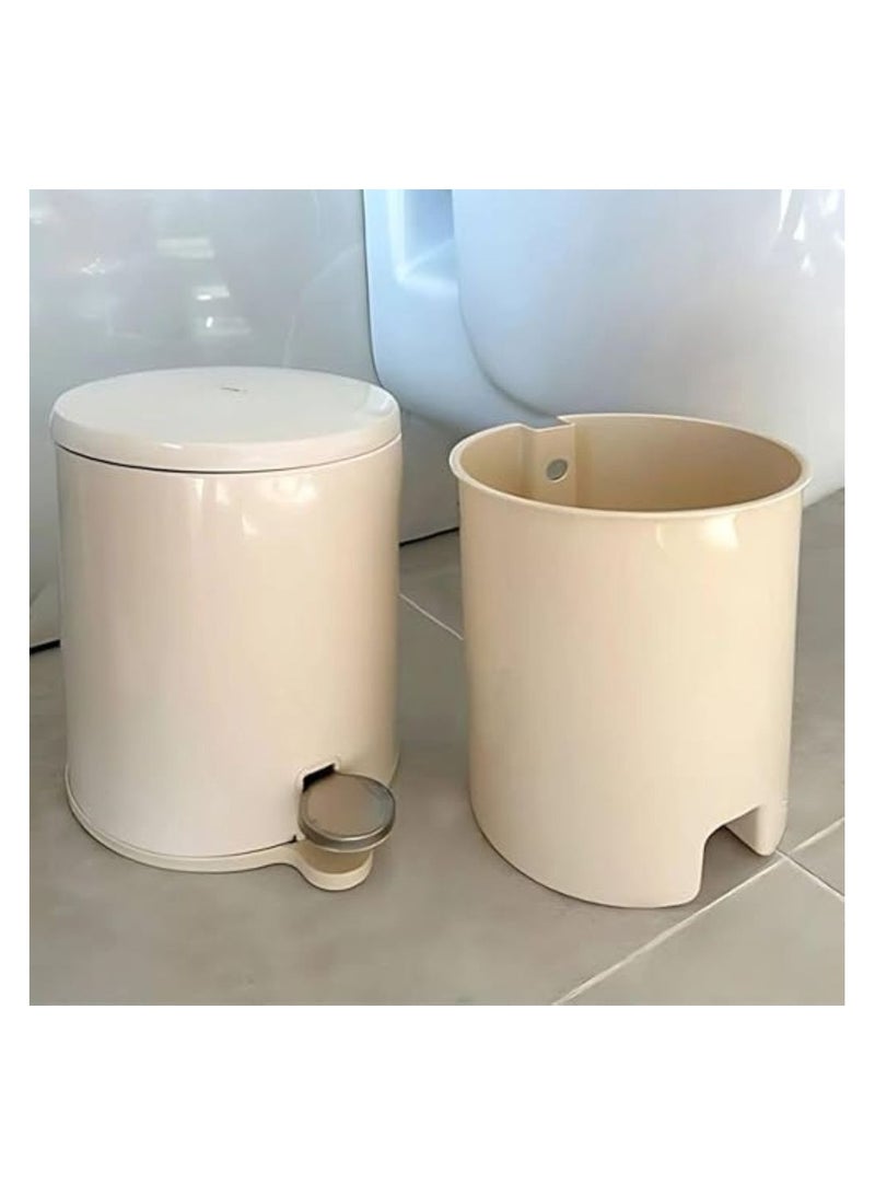 Primanova Cigo stainless steel trash can wastebin with pedal & soft closing mechanism for bathroom kitchen office 6 liter rose gold - Image 3