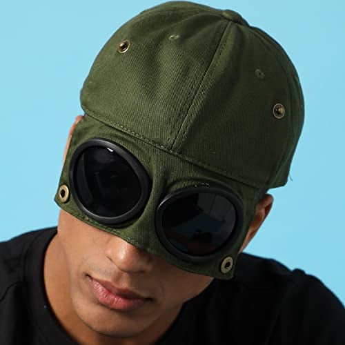 French Accent Men Green Solid Baseball Cap with Sunglasses for Outdoor Everyday Wear | UV Protection | Lightweight | Packable | Quick-Drying | Fashion Casual Headwear Accessories for Men and Boys - Image 4