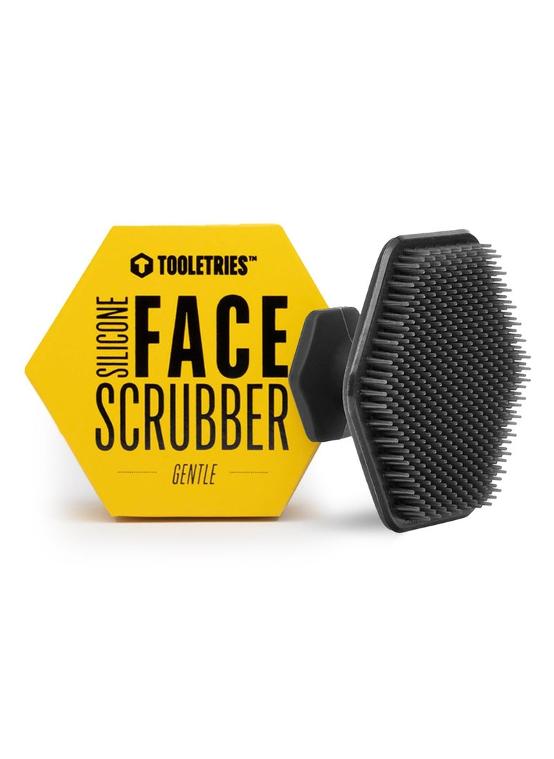 TOOLETRIES - Tooletries - Men's Face Scrubber - Premium Silicone Facial Cleansing Brush, Gentle Exfoliator Pad & Soft-Touch Massager - Removes Dead & Dry Skin - Long Lasting Shower Accessories - Charcoal - Image 1