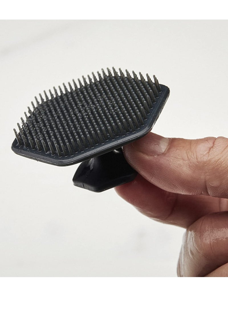 TOOLETRIES - Tooletries - Men's Face Scrubber - Premium Silicone Facial Cleansing Brush, Gentle Exfoliator Pad & Soft-Touch Massager - Removes Dead & Dry Skin - Long Lasting Shower Accessories - Charcoal - Image 1