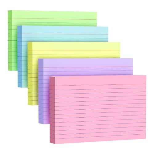 AILZFEI 200 Count Index Cards 4x6 Inch, Colored Flash Card (40 Sheets Each), Note Taking for Students, Teachers, Professionals, Study Note Cards for Office Home School - Image 1