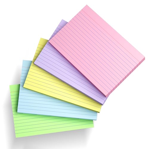AILZFEI 200 Count Index Cards 4x6 Inch, Colored Flash Card (40 Sheets Each), Note Taking for Students, Teachers, Professionals, Study Note Cards for Office Home School - Image 3