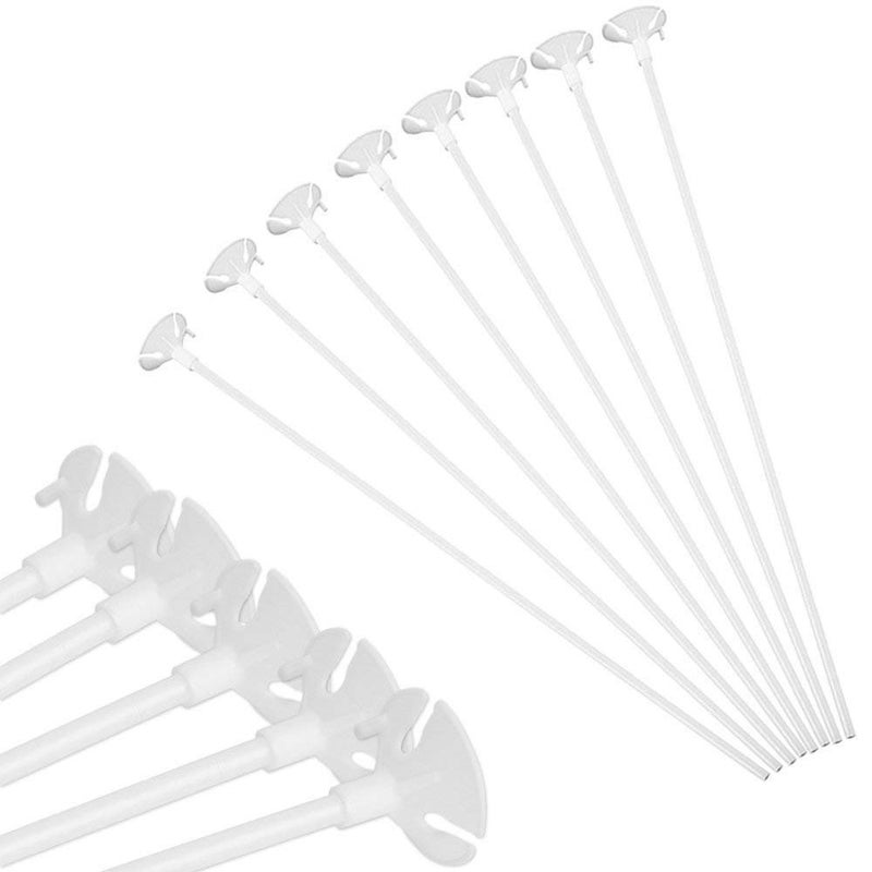 Horolas 100 Pieces Balloon Sticks Holders with Cups 16 Inch for Party Birthday Wedding Anniversary Decoration White - Image 3