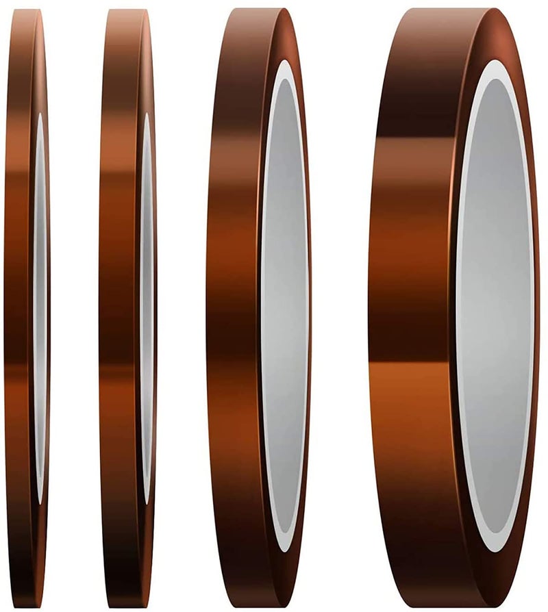 Funi Heat Resistant High Temp Tape for Sublimation, Heat Transfer, Insulation, Wave Soldering (3mm/5mm/8mm/12mm x 33m, Tawny) - Image 1