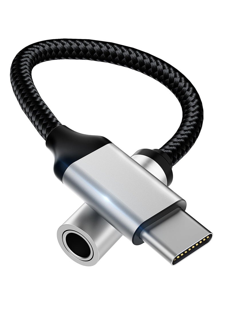 USB C to 3.5mm Audio Headphone Jack Adapter USB Type-c Male to 3.5mm Digital Audio Adapter Cable HiFi DAC Braided Cable Cord for Samsung Galaxy S22 S21 iPhone 15 14 13 iPad MacBook Pixel 5 6 XL - Image 1