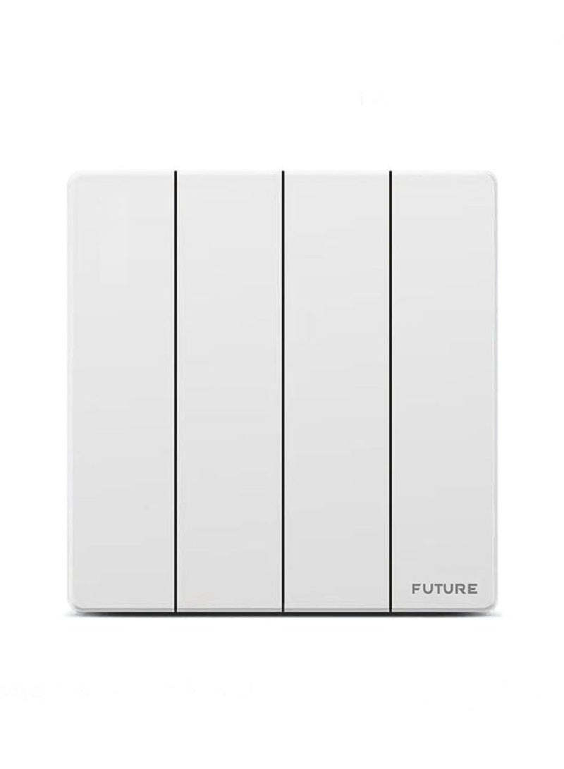 Future 4 Gang 2 Way Wall Switch | Elegant White | Durable Electrical Light Switch for Home & Office